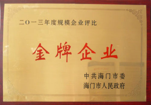公司荣获2013年度“金牌企业”奖